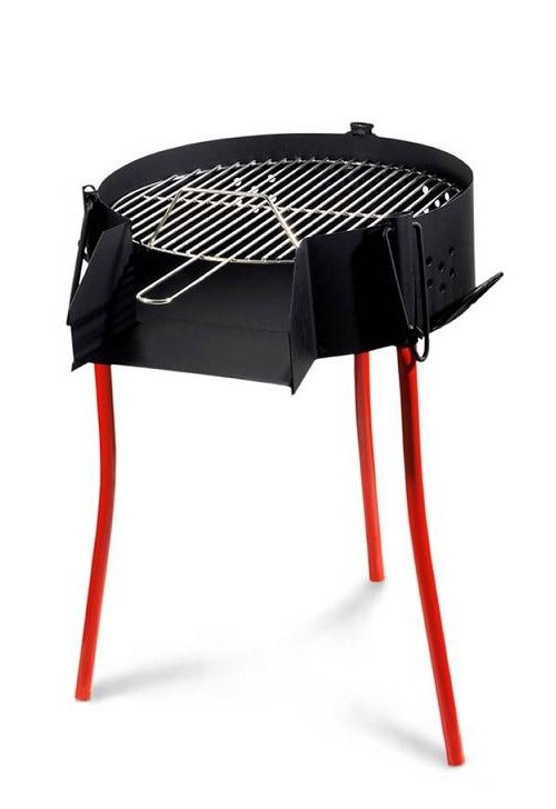 Barbacoa con parrilla redonda